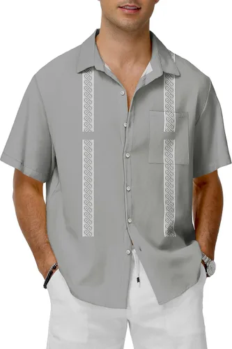 Miniatura 18 de KYKU Hawaiian Shirt for Men: Tropical Summer Beach Short Sleeve Button Down Shirt with Pocket