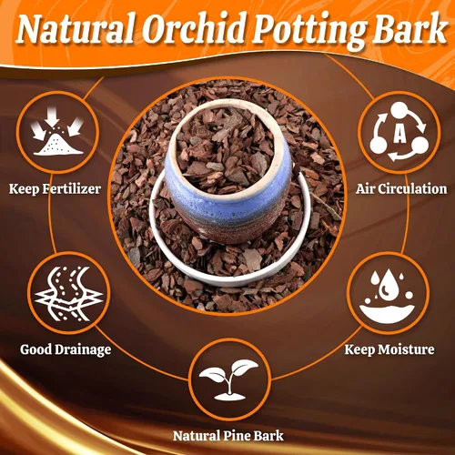 Miniatura 2 de AVALUTION Corteza para macetas de orquídeas: corteza de orquídea orgánica de 3 cuartos para plantas, todos los chips de madera de corteza de pino