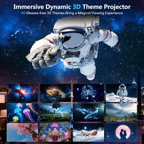 Miniatura 2 de Rossetta 3D Galaxy Projector, 60 Scenes Adjustable Focal Planetarium Projector with Bluetooth Speaker, Timer & Remote Control, Ceiling Projector for