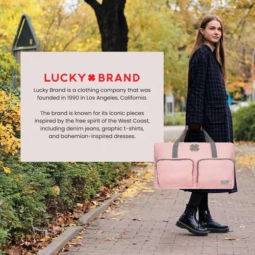 Miniatura 6 de Lucky Brand Bolso de fin de semana plegable para adultos con correa de hombro ajustable para adultos unisex, Rosa (Bridal Rose), Deportes