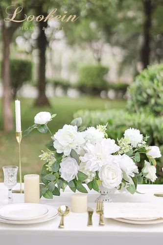 Miniatura 3 de Lookein Flores Artificiales para Decoración de Boda DIY, Ramo de Novia, Centros de Mesa, Guirnaldas de Flores, Coronas, Arco de Pasillo, Decoración