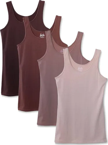 Miniatura 11 de Kalon Paquete de 4 camisetas sin mangas con cuello redondo para mujer