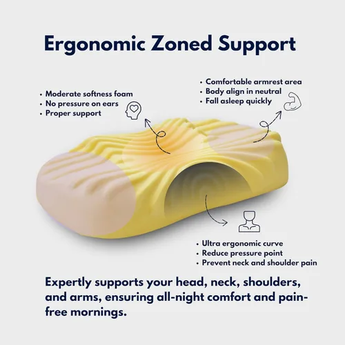 Miniatura 4 de Almohada para aliviar el dolor de cuello, almohada cervical para dormir con diseño único Wave Valley para un masaje suave, almohada para dormir