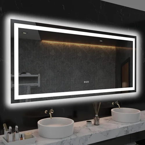 Miniatura 40 de LOAAO Espejo de Baño LED de 40"X32" con Luces, Antivaho, Regulable, Retroiluminación RGB + Iluminación Frontal, Espejo de Tocador de Baño