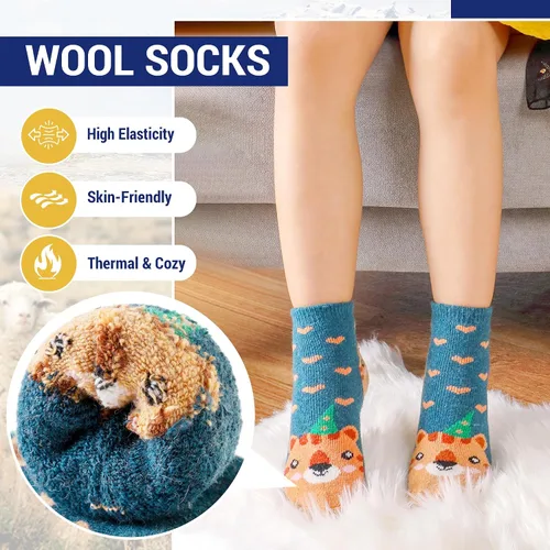 Miniatura 27 de Eocom 6 pares de calcetines de invierno cálidos de lana para niños y niñas