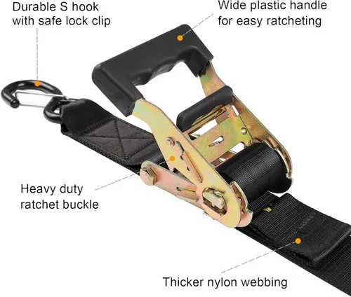 Miniatura 3 de Ayaport Correas de Amarre de Popa para Remolque de Barco para Barco Jet Ski Kayak Canoa 4 Pies 1.6 Pulgadas 5000 Libras Fuerza de Rotura Correas