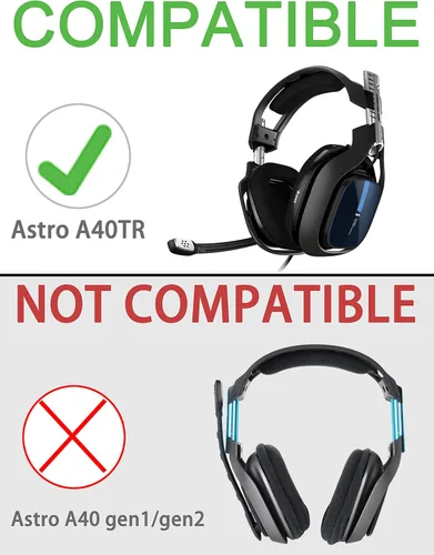 Miniatura 2 de Almohadillas para los oídos y espuma de micrófono A40 TR - Cojines de repuesto compatibles con auriculares Astro A40 TR, almohadillas