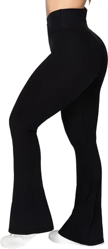 Miniatura 4 de Sunzel Leggings acampanados, pantalones de yoga cruzados con control de abdomen, cintura alta y pierna ancha