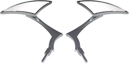 Juego de espejos de hoz cromados con vástago de codo radical, espejos de motocicleta compatibles con Kawasaki ZRX1200