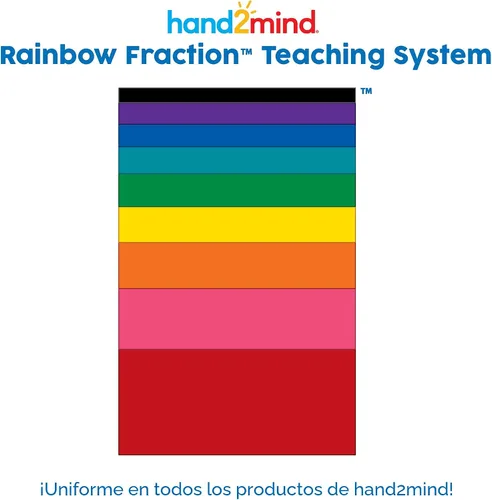 Miniatura 3 de Hand2mind - Juego de cubos de torre de arcoíris de fracciones, equivalencia de fracciones, materiales de bloques matemáticos Montessori para niños