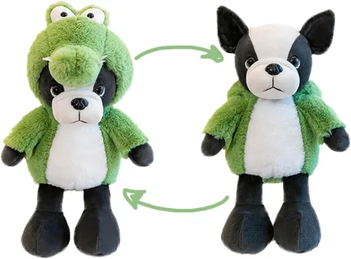 Miniatura 5 de Lindo animal de peluche de carlino para cosplay como cordero de oveja blanca, juguete suave para perro con disfraz de cordero de oveja, grandes