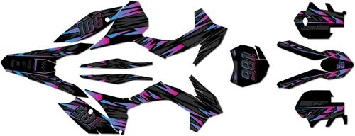 Miniatura 10 de Kit de gráficos para KTM Motocross 4-Stroke 250 SX-F, 350 SX-F y 450 SX-F (2013-2014) Serie Twitch Cyan 16 Mil - On/Off The Road