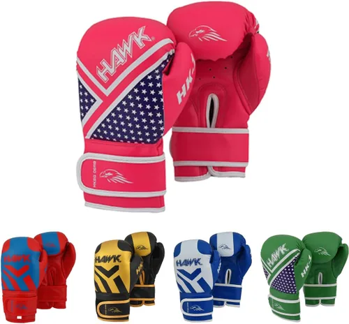 Miniatura 9 de Guantes de boxeo para niños – Hawk Youth 4oz, 6oz, 8oz para niños y niñas Guantes de boxeo Maya Hide de cuero para boxeo, kickboxing, artes
