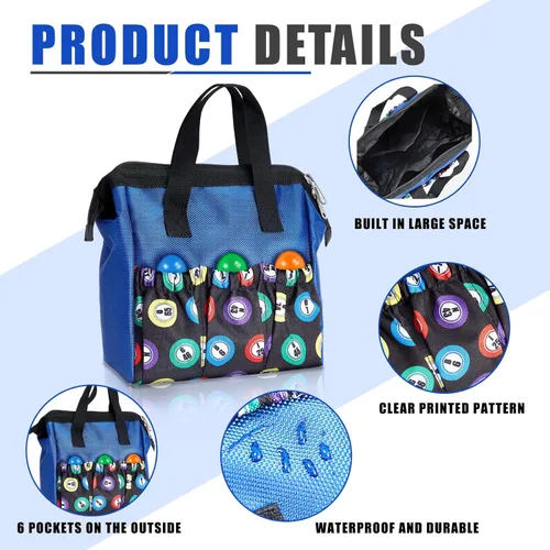 Miniatura 3 de Sweetude 2 piezas Bolsa de transporte para marcadores de bingo con asa y cremallera, bolsa de bingo con 6 bolsillos externos y 3 bolsillos internos