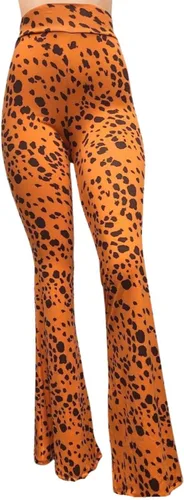 Miniatura 72 de ShopMyTrend - Pantalones de yoga largos con piernas anchas y acampanadas estilo palazzo, con cintura alta, para mujer