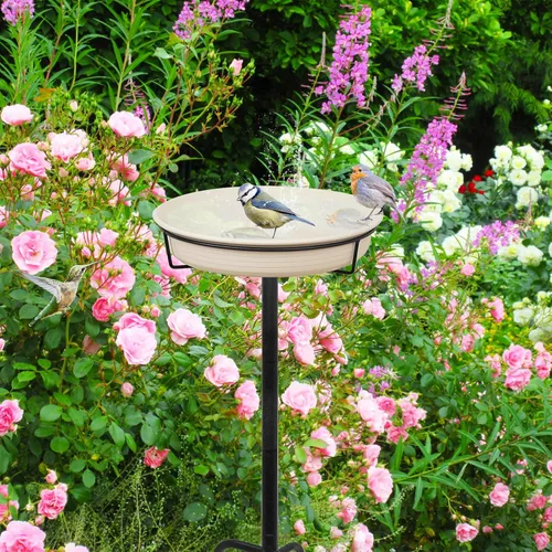 Miniatura 8 de Baños de pájaros para exteriores de alta resistencia, baños de pájaros desmontables de 35.5 pulgadas para la limpieza del jardín, cuenco de baño