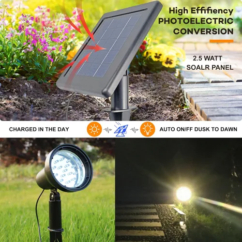 Miniatura 2 de SUNLONG Focos Solares para Exteriores Impermeables Brillantes Luces Solares de Pared LED Luz de Seguridad de Inundación Solar para Bandera Patio