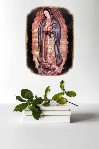 Miniatura 4 de mrcjsales: Placa Nuestra Señora de Guadalupe Pregamino Artesanía en resina Símbolo cultural único marco religioso cuadro virgen de guadalupe