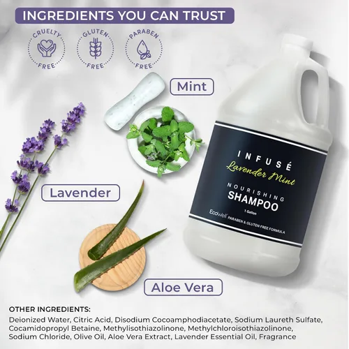 Miniatura 4 de Infundir Lavender Mint Hotel Shampoo 1 galón Para hostelería y alquileres vacacionales para rellenar dispensadores (4 galones)