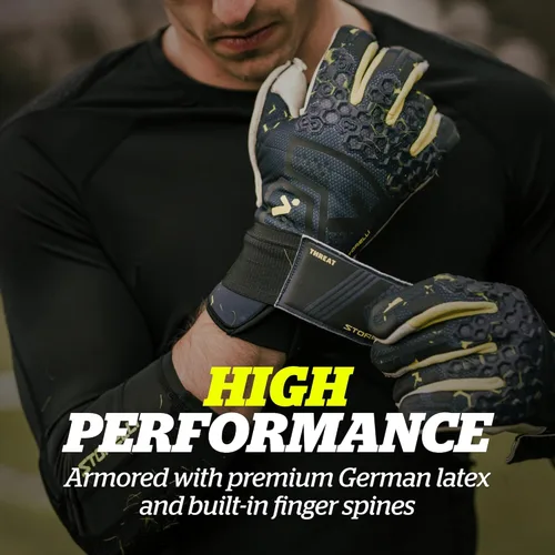 Miniatura 2 de Storelli Silencer Goalkeeper Gloves, with Removable Finger Spines, High-Impact Hand Protection, Soccer Accessories