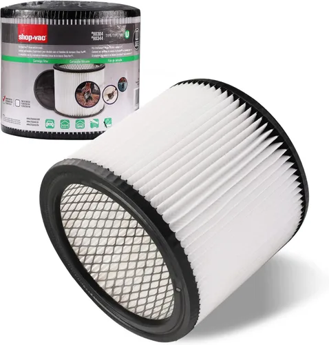 Shop-Vac Filtro de cartucho de repuesto 90304/90344, se adapta a la mayoría de aspiradoras Shop-Vac Dry de 5 galones o más, original, reutilizable,