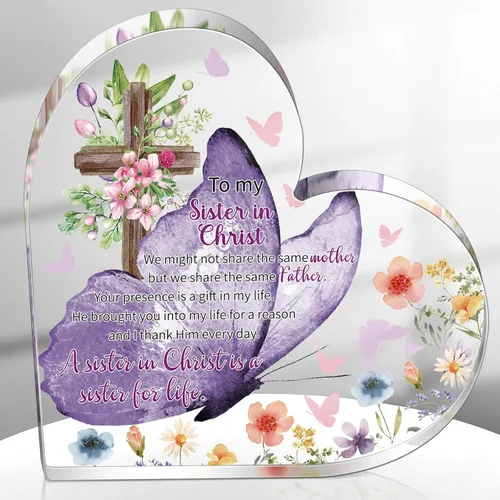 Miniatura 9 de Gerrii Regalos cristianos para mujeres, regalos religiosos inspiradores, versículo de la Biblia, decoración de escritorio, placa acrílica