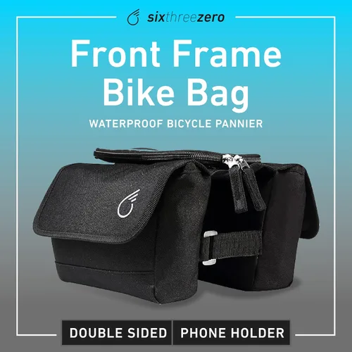 Miniatura 2 de sixthreezero Bolsa de bicicleta de montaje en marco, bolsa universal impermeable para bicicleta, bolsas de almacenamiento de carga de doble cara