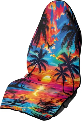 Miniatura 29 de Fundas de Asiento de Coche con Diseño de Sudadera de Girasol y Bandera Estadounidense para Coche, Camión, SUVs, Protector de Asiento Impermeable