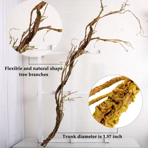Miniatura 6 de Plantas artificiales flexibles de 66.9 pulgadas para colgar en la pared, tronco de árbol, ramas de cerezo falsas, ramitas de madera, enredaderas
