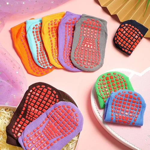 Miniatura 7 de 12 pares de calcetines antideslizantes para niños y niñas como se muestra en las fotos