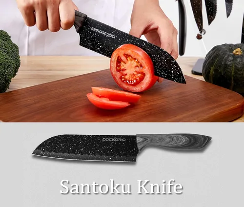Miniatura 6 de Juego de cuchillos de cocina todo en uno con bloque, 19 piezas de acero inoxidable de alto carbono, cuchillos de carne, cuchillos de chef, cuchillo