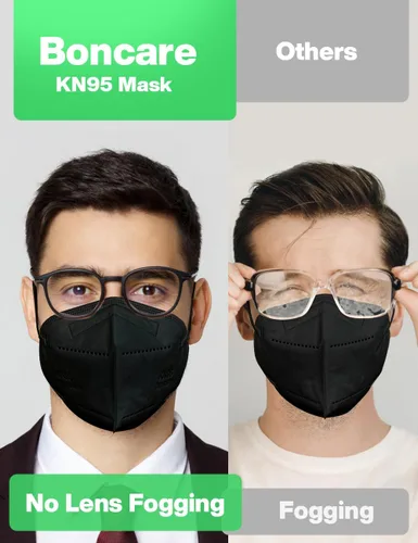 Miniatura 6 de Boncare Mascarillas KN95, mascarillas KN95 negras, paquete de 60, 5 capas negro (Black 60 PCS)