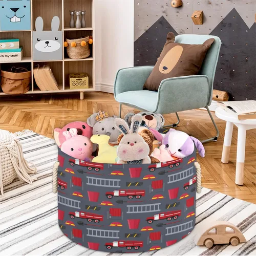 Miniatura 5 de Cesta de almacenamiento redonda grande de béisbol, canasta de almacenamiento circular plegable para béisbol, con asa para niños, manta de juguetes