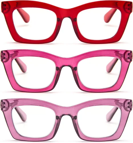 Miniatura 11 de Gafas de lectura para mujer, estilo Oprah, de gran tamaño, con bisagra de resorte cuadrada, lentes de bloqueo de luz azul
