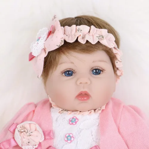 Miniatura 3 de ENADOLL Reborn Baby Doll - Juego de regalo realista de vinilo de silicona rosa bebé, 16 pulgadas, con peso, cuerpo suave, realista, para edades de 3