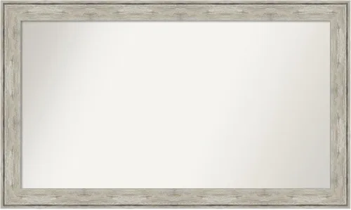 Miniatura 400 de Amanti Art Espejo de baño plateado para sobre fregadero, 28 x 47 pulgadas, espejo rectangular de plata imperial, marco de madera tradicional de gran