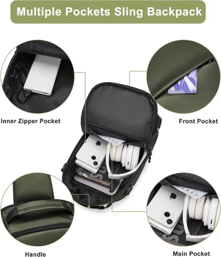 Miniatura 4 de SEAFEW Mochilas tácticas.., A-verde, Mochilas Sling