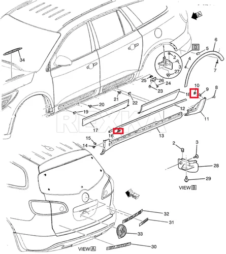 Miniatura 6 de Rexka 10 clips de moldeo de rueda basculante 19352782 68172491AA compatibles con GM Chevrolet GMC Cadillac Jeep Cherokee Compass Grand Cherokee