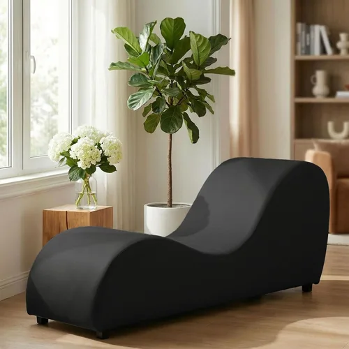Miniatura 12 de ijuicy Silla ergonómica de terciopelo para yoga, tumbona de yoga para interiores y fitness, compacta de 60 x 18 x 27 pulgadas, reclinable