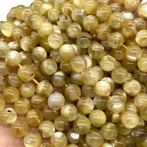 Miniatura 3 de ABCGEMS Minas-Gerais Golden Star Mica Moscovita Cuentas de Brasil (Gorgeous Flash - Exquisita Matrix) Suministros de cuentas para hacer joyas