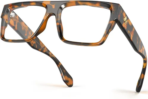 Miniatura 14 de VISOONE Gafas cuadradas de albahaca verde con bloqueo de luz azul TR90 de moda para hombres y mujeres ALBA