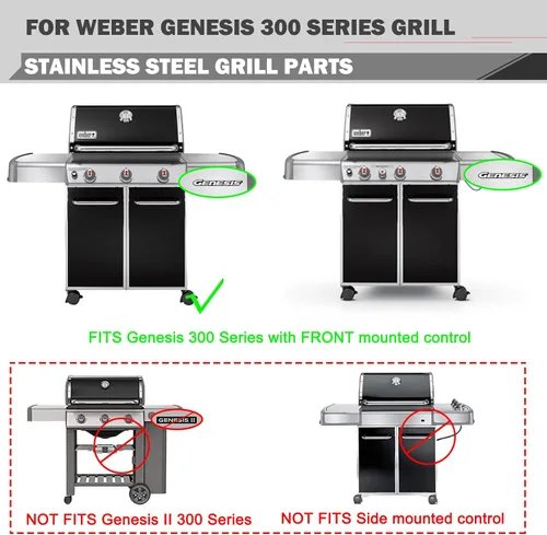 Miniatura 4 de Genesis 300 Piezas de repuesto para parrilla Weber Genesis E-310 E-320 E-330 S-330 EP-310 EP-330 Piezas de parrilla de 17.5 pulgadas Barras