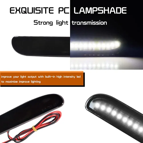 Miniatura 2 de Kit de luces LED Tonsya con lente ahumada negra para Ford Mustang V6 GT Cobra SVT 1994 1995 1996 1997 1998, lámpara de marca lateral del parachoques