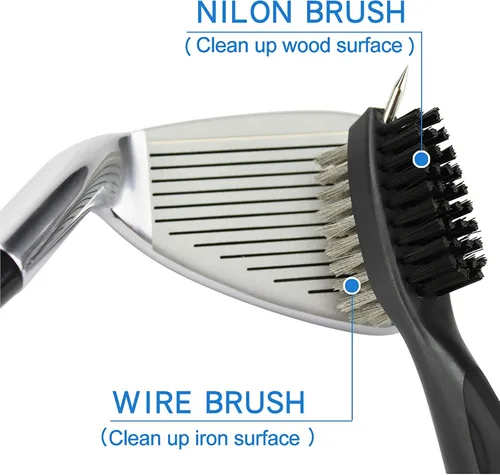 Miniatura 5 de VIPMOON Golf Club Cleaner Kit, 2 Pcs Groove Sharpener Regrooving Tool and 1 Pcs Retractable Club Cleaner Brush, Portable Groove Sharpener Tool for