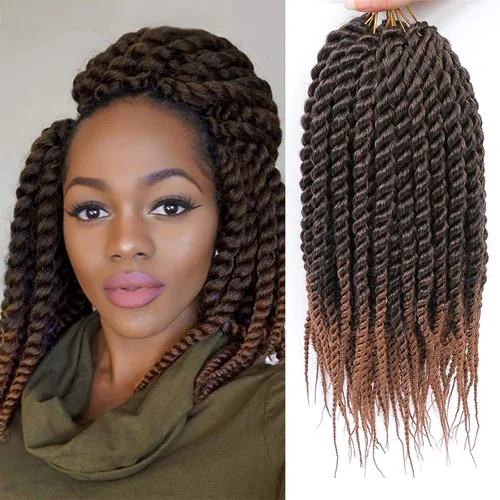 Miniatura 8 de Admutty - Extensiones de pelo trenzadas Havana Twist de 30,48 cm, 6 paquetes de trenzas de ganchillo Havana Twist senegalés, trenzas Jumbo Havana 2#