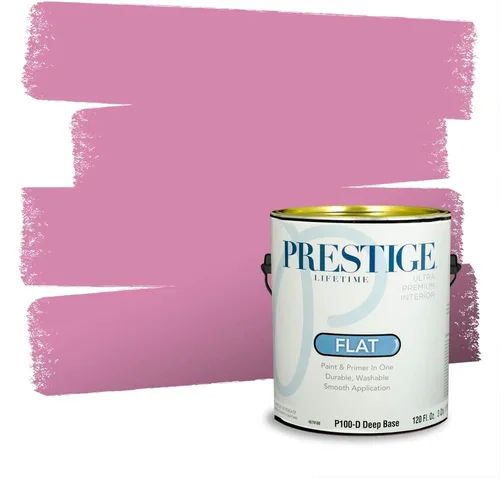 Miniatura 529 de Prestige Paints Pintura exterior e imprimación en uno, 1 galón, plano, coincidencia comparable de Valspar* Amber Rose*