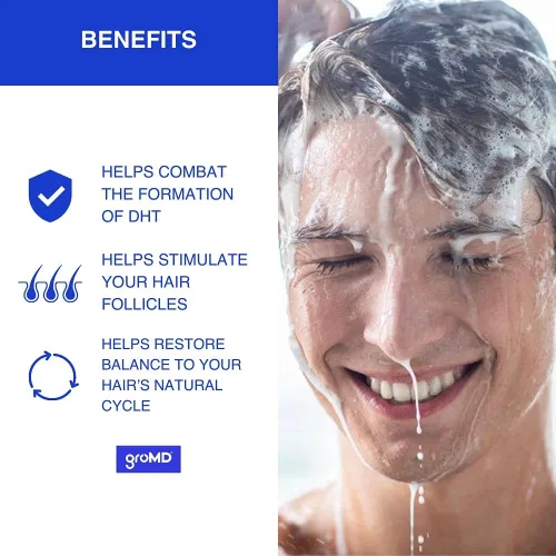 Miniatura 7 de GroMD Folículo activador en aerosol y champú estimulante del crecimiento del cabello y acondicionador – Biotina, aceite de argán, péptidos de cobre