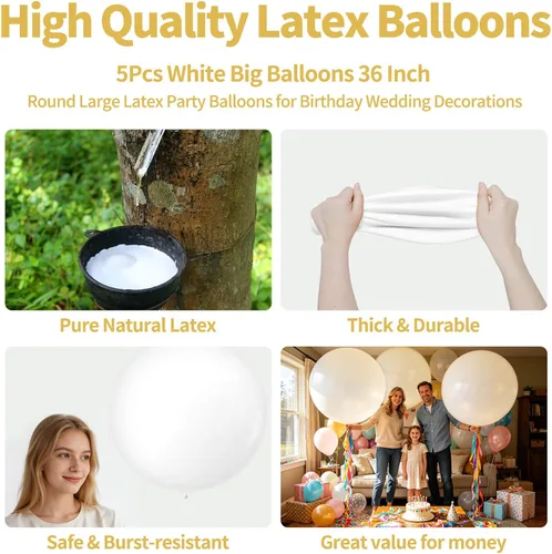 Miniatura 55 de 32 piezas de globos grandes morados de 18 pulgadas, globos redondos grandes de látex para decoración de cumpleaños y bodas. (morado)