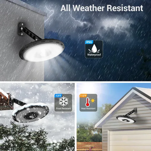 Miniatura 6 de ropelux - Luces solares para interiores y exteriores, 3000 lm, regulables, 5 modos (2 para iluminación durante todo el día), sensor de movimiento
