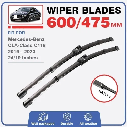 Miniatura 3 de Escobillas del limpiaparabrisas compatible con Mercedes Benz CLA Clase C118 W118 2019-2023, limpiaparabrisas CLA 180 200 250